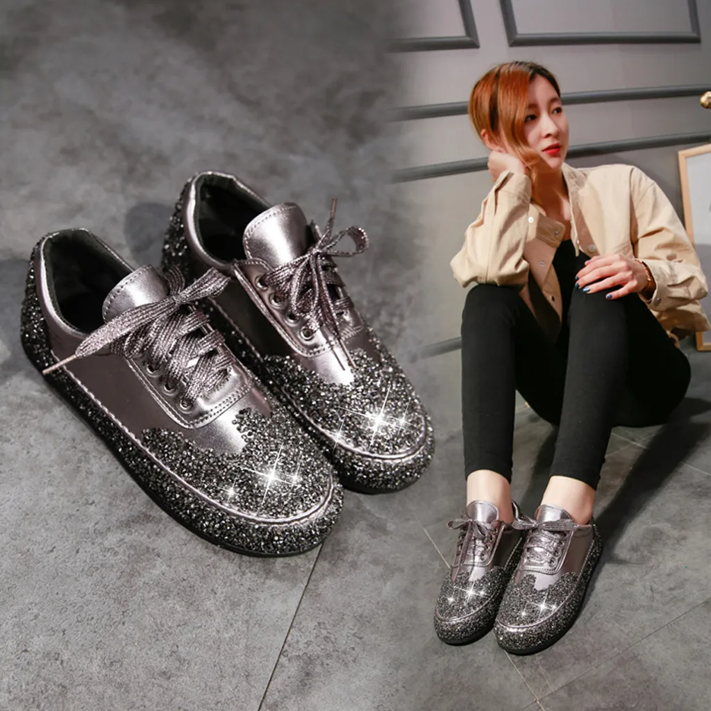Women's Ladies Fashion Casual Comfortable Paillette Flat Casual shoes Party Footwear Top Quality Gold Sliver Shoes Zapatos mujer
Women's Ladies Fashion Casual Comfortable Paillette Flat Casual shoes Party Footwear Top Quality Gold Sliver Shoes Zapatos mujer