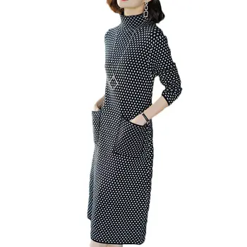 Temperament Pocket Knit Dress Female Autumn Winter New High Collar Casual Loose Women Long Plaid Sweater Dress 4XL Vestido LQ587 
Temperament Pocket Knit Dress Female Autumn Winter New High Collar Casual Loose Women Long Plaid Sweater Dress 4XL Vestido LQ587