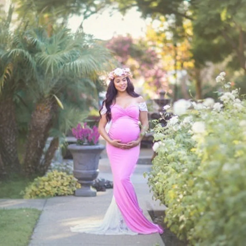 Maternity Dresses For Photo Shoot Shoulderless Stretchy Pink Cotton Pregnant Long Dress Gown Jersey Pregnancy Clothes Large Size
Maternity Dresses For Photo Shoot Shoulderless Stretchy Pink Cotton Pregnant Long Dress Gown Jersey Pregnancy Clothes Large Size