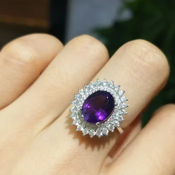 FLZB , 100% Natural African amethyst gemstone oval 8*10mm in 925 sterling silver with gold plated classic big ring for lady
FLZB , 100% Natural African amethyst gemstone oval 8*10mm in 925 sterling silver with gold plated classic big ring for lady