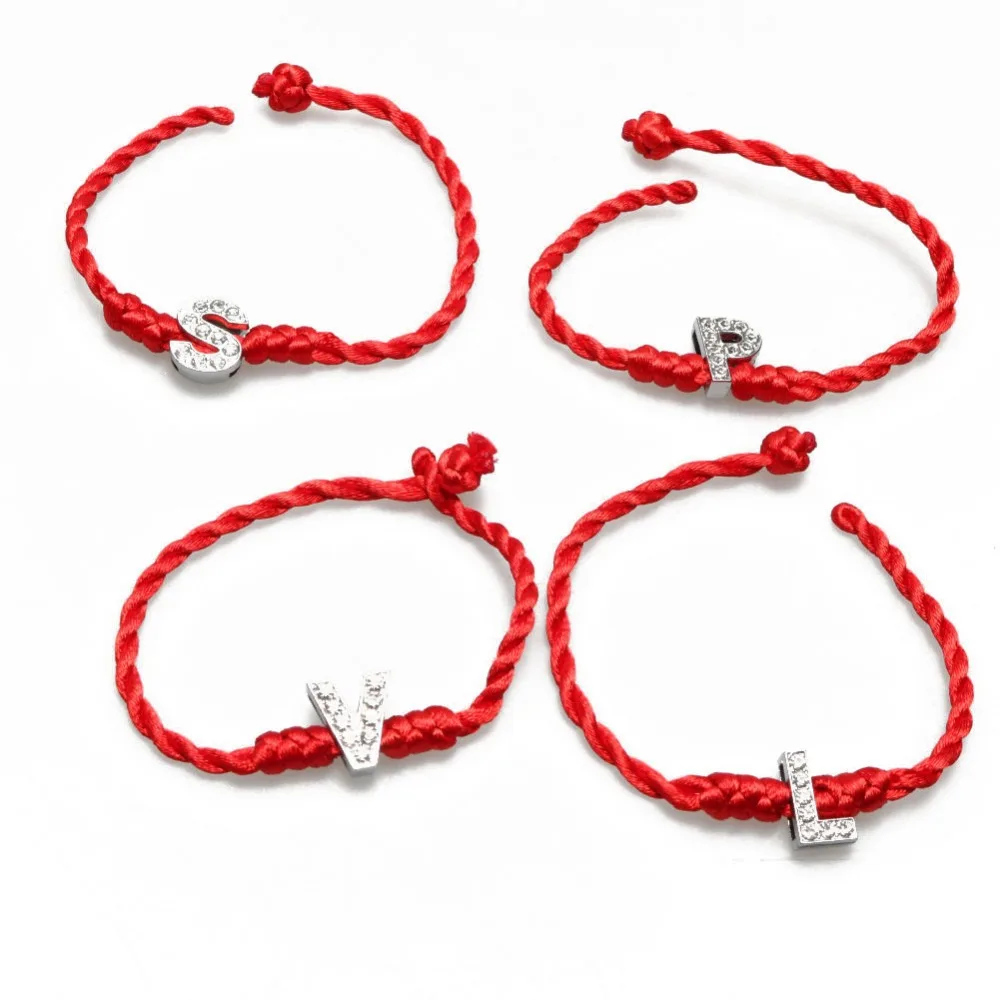 26 Letters 1pc Red Thread String Letters T-Z Bracelets Red Rope Rhinestone Charming Women Lucky Bracelet Jewelry Gift For Lovers
26 Letters 1pc Red Thread String Letters T-Z Bracelets Red Rope Rhinestone Charming Women Lucky Bracelet Jewelry Gift For Lovers
