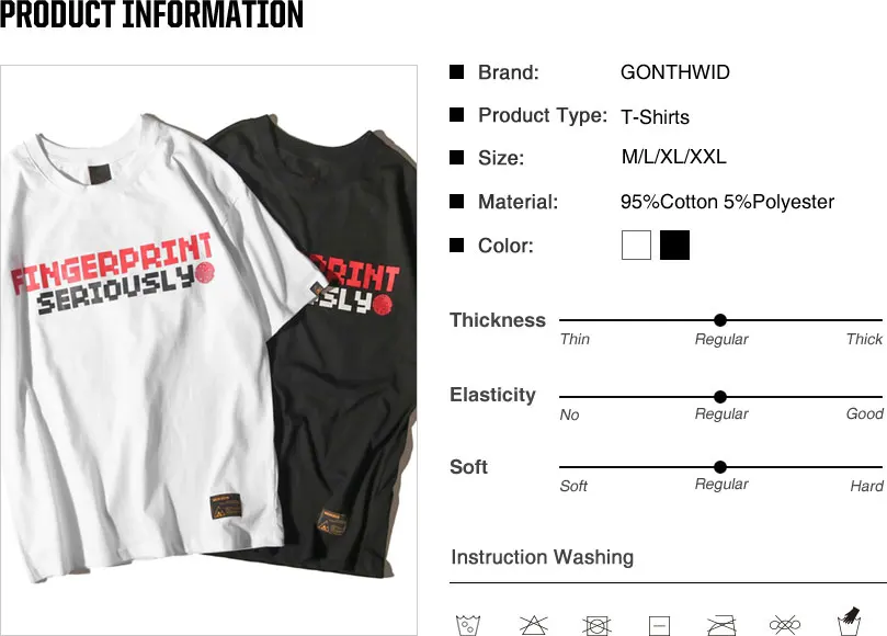 Fingerprint Pixel Printed Tees Shirts