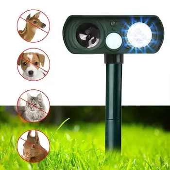 Animal Repellent solar powered ultrasonic cat dog rat repeller with LED drive animals away
Animal Repellent solar powered ultrasonic cat dog rat repeller with LED drive animals away