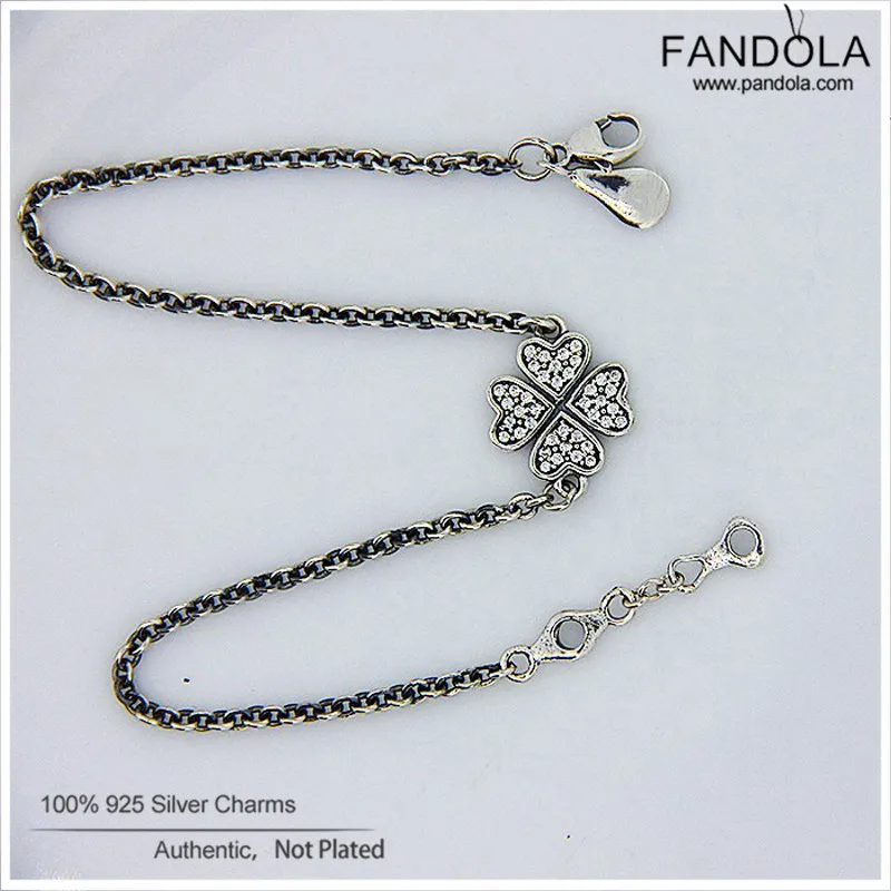 Lucky Clover Bracelets Argent 925 Sterling Silver Clear CZ Floral Link Chain Bracelets for Women Pulseira Feminina
Lucky Clover Bracelets Argent 925 Sterling Silver Clear CZ Floral Link Chain Bracelets for Women Pulseira Feminina