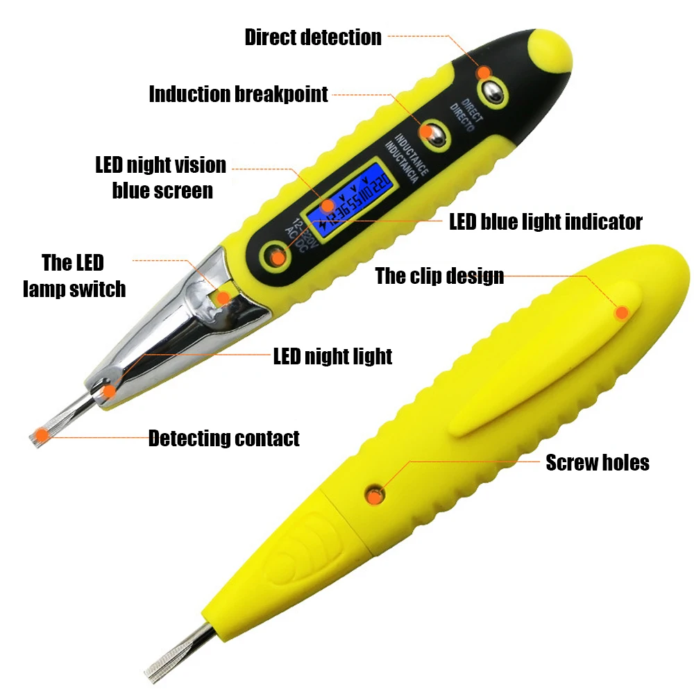 Wire Tracker Cable Tracker with Night Sight Voltage Detector Tester Tool 12-220V LCD Multiple Sensor AC DC Electric Test Pen
Wire Tracker Cable Tracker with Night Sight Voltage Detector Tester Tool 12-220V LCD Multiple Sensor AC DC Electric Test Pen