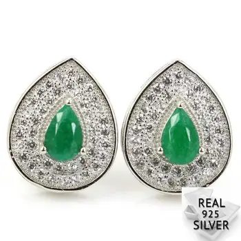 Real 3.5g 925 Solid Sterling Silver New Arrival Real Green Emerald CZ Woman's Stud Earrings 15x12mm
Real 3.5g 925 Solid Sterling Silver New Arrival Real Green Emerald CZ Woman's Stud Earrings 15x12mm