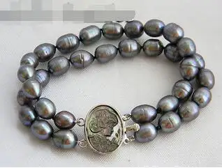 Wholesale price 16new ^^^^ 2Strands 8'' 9.5MM Gray Rice Freshwater Pearl Bracelet
Wholesale price 16new ^^^^ 2Strands 8'' 9.5MM Gray Rice Freshwater Pearl Bracelet