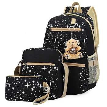 With Bear School Bags For Women school Backpacks Star Printing Shoulder Bag Cute travel Teenagers Girls Daily Backpack mochila
With Bear School Bags For Women school Backpacks Star Printing Shoulder Bag Cute travel Teenagers Girls Daily Backpack mochila