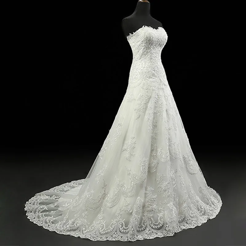 2017 Fashion Elegant A-Line Wedding Dress Off the Shoulder Sleeveless Bride Gown Appliques Lace Brush Train Vestido De Noiva
2017 Fashion Elegant A-Line Wedding Dress Off the Shoulder Sleeveless Bride Gown Appliques Lace Brush Train Vestido De Noiva