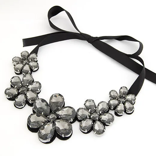 New Design Fashion Crystal Necklace With 5 Drill Flowers Collar For Women Many Colors Available | Украшения и аксессуары