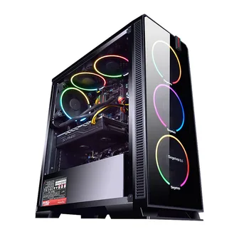 

Easy DIY Mid-Tower ATX Computer Case USB3.0 Gaming Gamer Mute Side Transparent Desktop Cases Support M-ATX/ ITX Motherboard