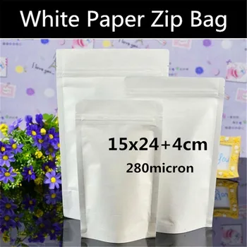 50pcs 15x24+4cm (5.9"x9.4") 280micron Doypack White Paper Ziplock Bag Candy/Snacks/Tea Paper Zipper Pouch Foil Inlay Bag
50pcs 15x24+4cm (5.9"x9.4") 280micron Doypack White Paper Ziplock Bag Candy/Snacks/Tea Paper Zipper Pouch Foil Inlay Bag