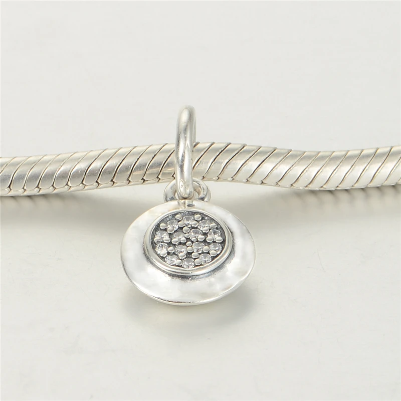 New 925 Sterling Silver Dangle Charm Round Pendant With Pave CZ Charm Suitable for Pandora Style Charm Bracelets & Necklaces
New 925 Sterling Silver Dangle Charm Round Pendant With Pave CZ Charm Suitable for Pandora Style Charm Bracelets & Necklaces