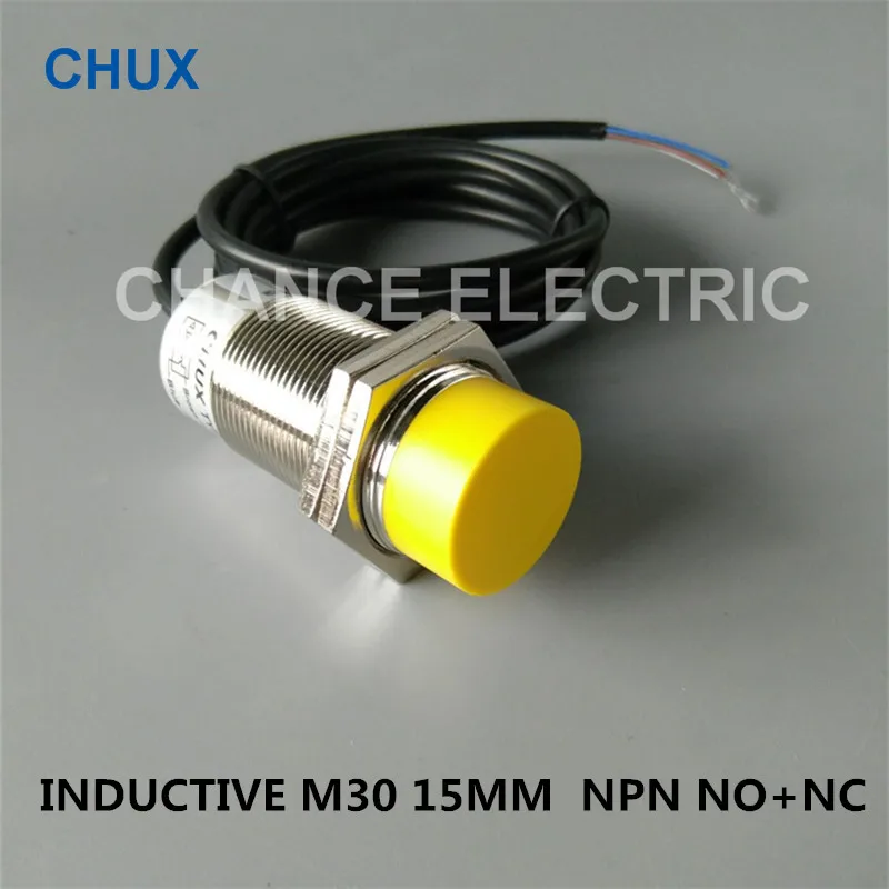 

Inductive Proximity Sensor Switch NPN Cylinder type M30 NO+NC DC6-36V 4 wires, Detect Distance 15mm Motion Sensor