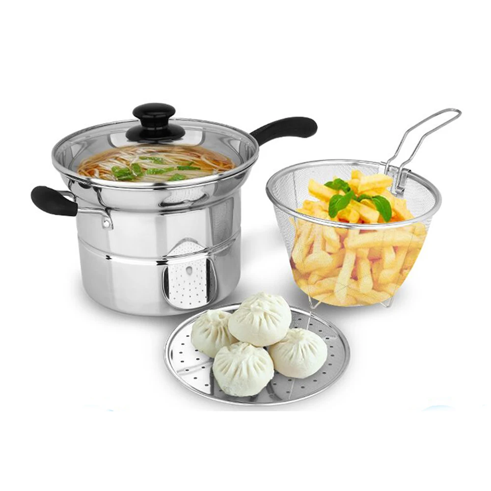 22CM Multi-function Stainless Steel Pot Cooking Pot Frying pan Noodle fried Steamer Pot Single Handle Stockpot Milk Small TG87
22CM Multi-function Stainless Steel Pot Cooking Pot Frying pan Noodle fried Steamer Pot Single Handle Stockpot Milk Small TG87