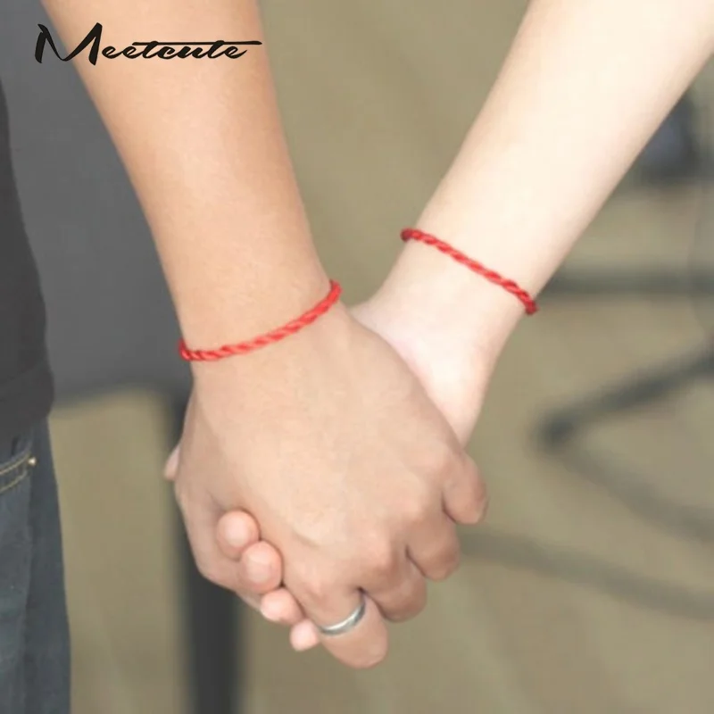 Meetcute 2 Pcs Hand Braided Chinese Red Simple Style Lucky String Rope Cord Woman'Bracelet For Woman Man
Meetcute 2 Pcs Hand Braided Chinese Red Simple Style Lucky String Rope Cord Woman'Bracelet For Woman Man