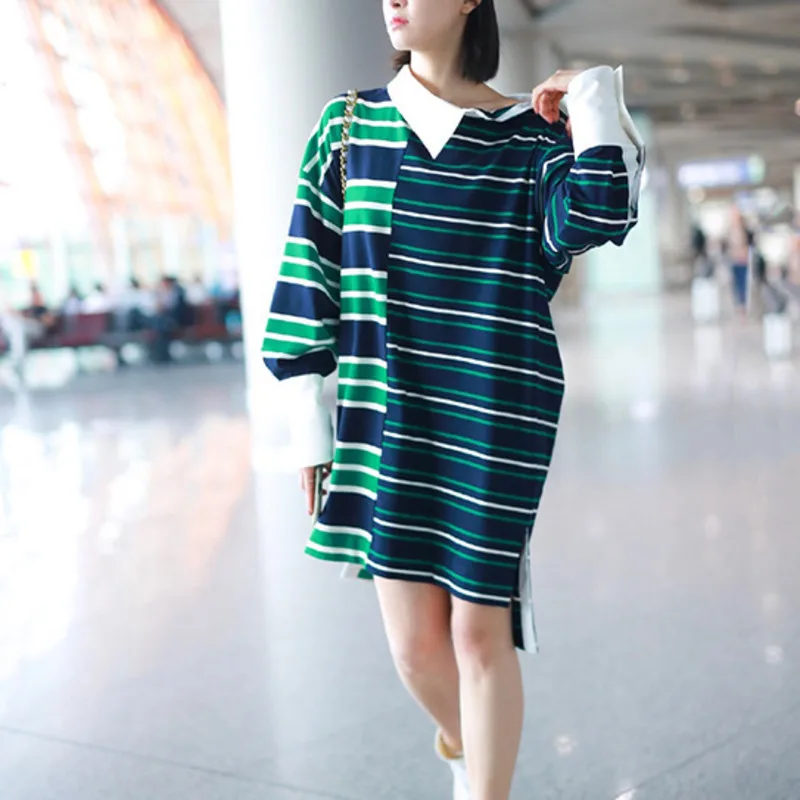 LANMREM 2019 Autumn New High Quality Casual Fashion Women Loose Plus Striped Stitching Long Sleeve Dress TC621
LANMREM 2019 Autumn New High Quality Casual Fashion Women Loose Plus Striped Stitching Long Sleeve Dress TC621