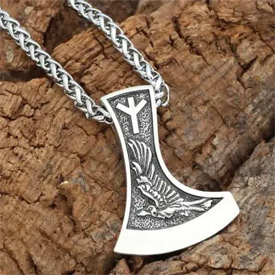 Nordic Viking Axe Pendant Necklace Wolf Crow Double Axe Men's Fashion Necklace 2018 Silver Viking Jewelry
Nordic Viking Axe Pendant Necklace Wolf Crow Double Axe Men's Fashion Necklace 2018 Silver Viking Jewelry