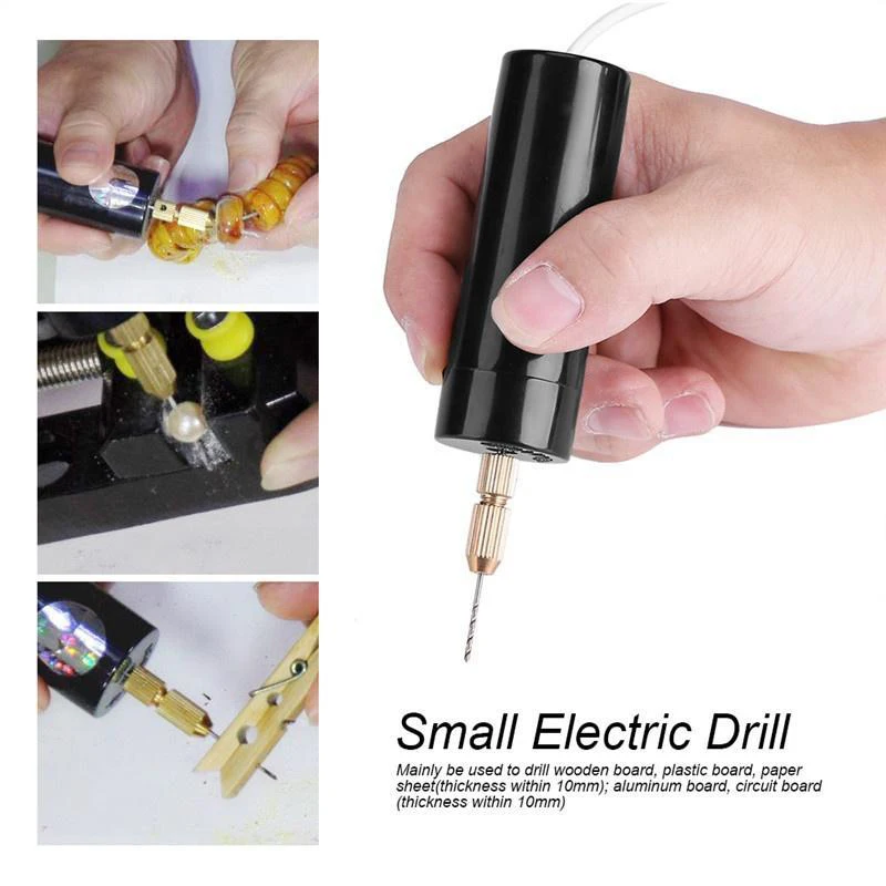QUK Mini Electric Hand Drill 5V USB Rotary Tool Set With 0.8-1.2mm Twist Drill For Home DIY Plastic Wood Drilling Polishing
QUK Mini Electric Hand Drill 5V USB Rotary Tool Set With 0.8-1.2mm Twist Drill For Home DIY Plastic Wood Drilling Polishing
