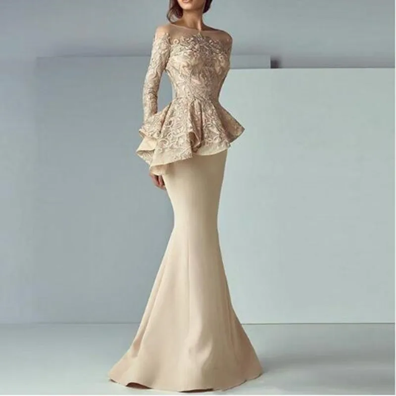 Chic Appliques Evening Formal Dresses 2019 Elegant Round Neck Long Sleeves SexyTwo Piece Mermaid Floor-Length Prom Party Gowns
Chic Appliques Evening Formal Dresses 2019 Elegant Round Neck Long Sleeves SexyTwo Piece Mermaid Floor-Length Prom Party Gowns