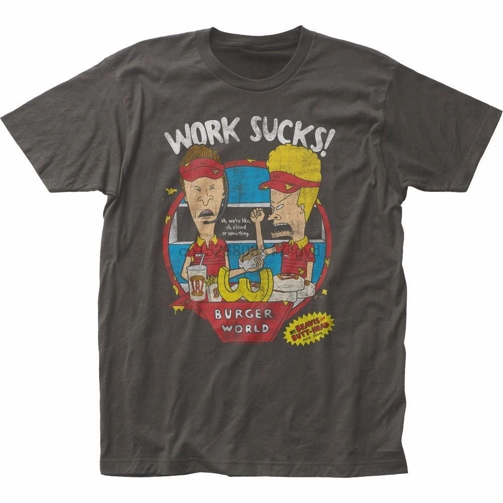 BEAVIS AND BUTTHEAD T-Shirt Work Sucks Classic MTV Logo New Authentic Cartoon t shirt men Unisex New Fashion tshirt
BEAVIS AND BUTTHEAD T-Shirt Work Sucks Classic MTV Logo New Authentic Cartoon t shirt men Unisex New Fashion tshirt