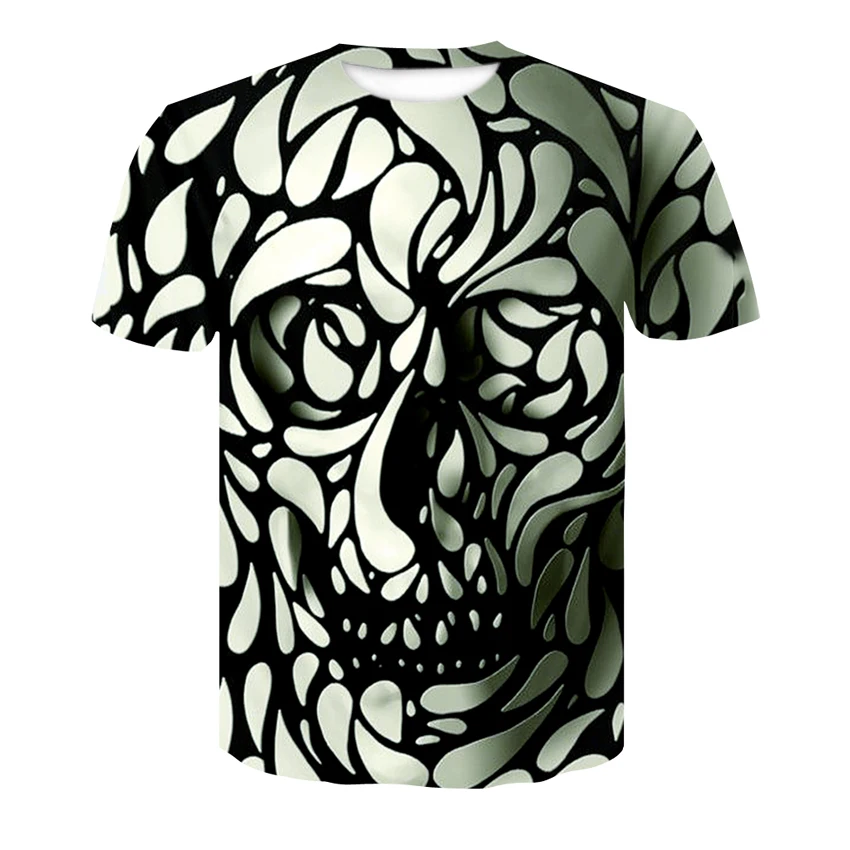 The new 2019 summer trend features a skull-print T-shirt and a cool summer boy T-shirt with short sleeves
The new 2019 summer trend features a skull-print T-shirt and a cool summer boy T-shirt with short sleeves