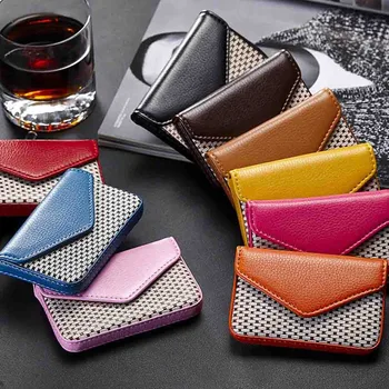 Leather Business Name Card Holder Case Wallet Credit Book with Magnetic Shut High Quality Casual Wallet Women cartera mujer
Leather Business Name Card Holder Case Wallet Credit Book with Magnetic Shut High Quality Casual Wallet Women cartera mujer