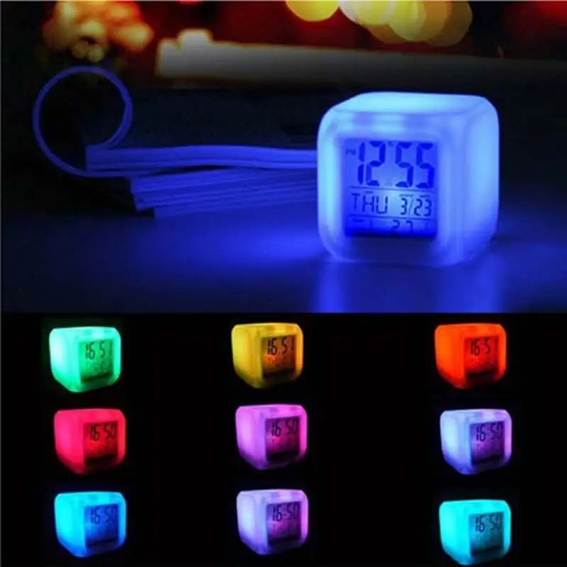 Home Decor DIY Colorful LED Digital Alarm Clock Electronic Display Watch Temperature Sounds Calendar Control Desktop Clocks
Home Decor DIY Colorful LED Digital Alarm Clock Electronic Display Watch Temperature Sounds Calendar Control Desktop Clocks