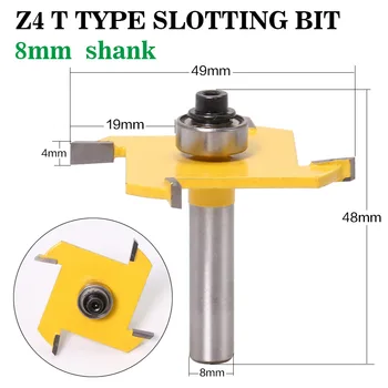1PSC Z4 T TYPE SLOTTING BIT 8mmShank cutter Industrial Grade Rabbeting Bit woodworking tool router bits
1PSC Z4 T TYPE SLOTTING BIT 8mmShank cutter Industrial Grade Rabbeting Bit woodworking tool router bits