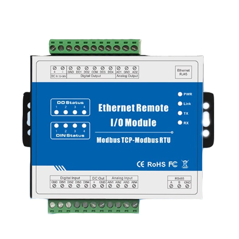 M200T (2AO+RJ45+RS485)Modbus TCP Ethernet Remote IO Module IOT Solution Anti-reverse Protection Data Acquisition Unit 24-36V
M200T (2AO+RJ45+RS485)Modbus TCP Ethernet Remote IO Module IOT Solution Anti-reverse Protection Data Acquisition Unit 24-36V