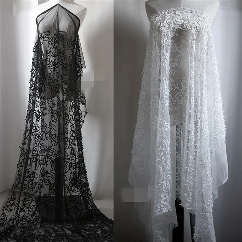 45cm*150cm/piece Embroidery pearl mesh three-dimensional pattern texture perspective fabric designer of wedding dress fabric
45cm*150cm/piece Embroidery pearl mesh three-dimensional pattern texture perspective fabric designer of wedding dress fabric