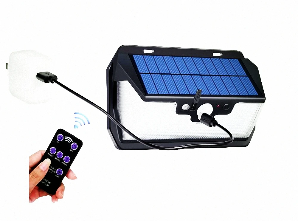 55 LED 900lm Solar Light remote control radar smart 3 side lighting Waterproof automatica swi IP camp street wall lamp yard ca
55 LED 900lm Solar Light remote control radar smart 3 side lighting Waterproof automatica swi IP camp street wall lamp yard ca