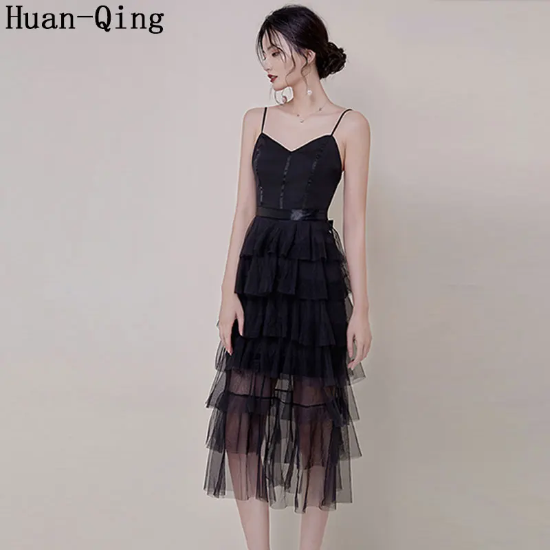 Ladies Elegant Black Mesh Sexy Spaghetti Strap Ruffles Layered Dress Summer Runway Women Sleeveless V-Neck Party Long Dresses
Ladies Elegant Black Mesh Sexy Spaghetti Strap Ruffles Layered Dress Summer Runway Women Sleeveless V-Neck Party Long Dresses