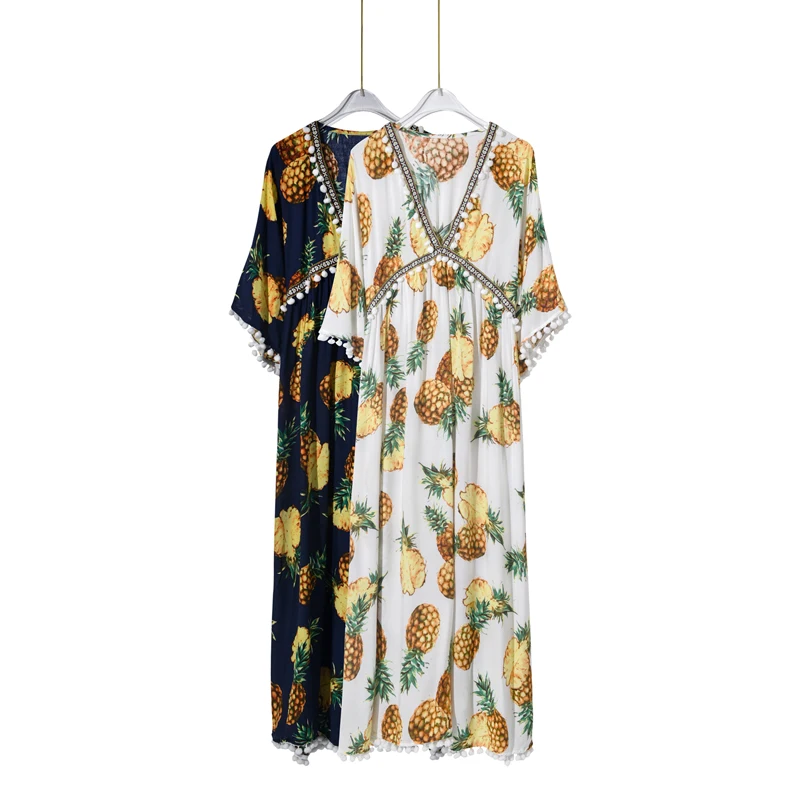 Women Fashion Dress V-neck Loose Summer Dress Cute Pineapple Print Boho Style Midi Dress Vocation Beach Dress Vestidos 2019
Women Fashion Dress V-neck Loose Summer Dress Cute Pineapple Print Boho Style Midi Dress Vocation Beach Dress Vestidos 2019
