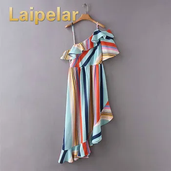 2018 Women Summer Dress Rainbow Color Striped Irregular Ruffle Sling Dress Sexy Shoulder Off Boho Beach Midi Dresses Vestido
2018 Women Summer Dress Rainbow Color Striped Irregular Ruffle Sling Dress Sexy Shoulder Off Boho Beach Midi Dresses Vestido