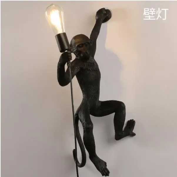 Смоляный черно белый подвесной светильник с обезьяной для гостиной лампы