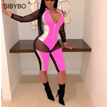 Sibybo Mesh PU Patchwork Summer Jumpsuit Women Transparent Zipper Sexy Playsuit Women Nightclub Playsuits and Jumpsuits
Sibybo Mesh PU Patchwork Summer Jumpsuit Women Transparent Zipper Sexy Playsuit Women Nightclub Playsuits and Jumpsuits