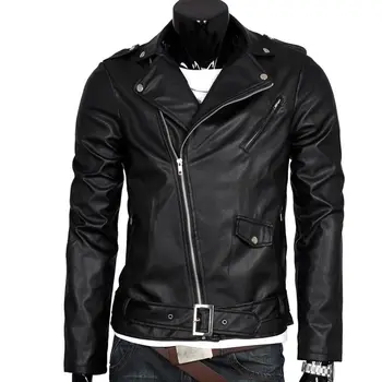 Men's Autumn Leather Jacket Slim Fit Motorcycle Jacket Zipper Casual Coat Black White S24
Men's Autumn Leather Jacket Slim Fit Motorcycle Jacket Zipper Casual Coat Black White S24