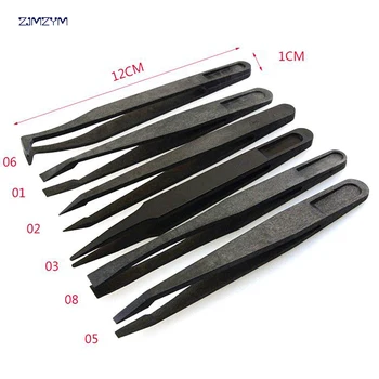 Multifunction Black New Portable Straight Bend Anti-static Plastic Tweezer Heat Resistant Repair Tool Pointed,flat,elbow head
Multifunction Black New Portable Straight Bend Anti-static Plastic Tweezer Heat Resistant Repair Tool Pointed,flat,elbow head