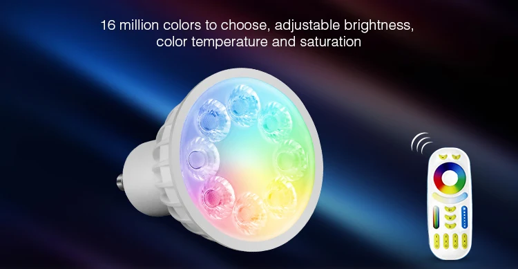 AC86~265V Mi Light GU10 4W RGB+CCT LED Spotlight Intelligent lighting Home Furnishing adjustable brightness color temperature
AC86~265V Mi Light GU10 4W RGB+CCT LED Spotlight Intelligent lighting Home Furnishing adjustable brightness color temperature