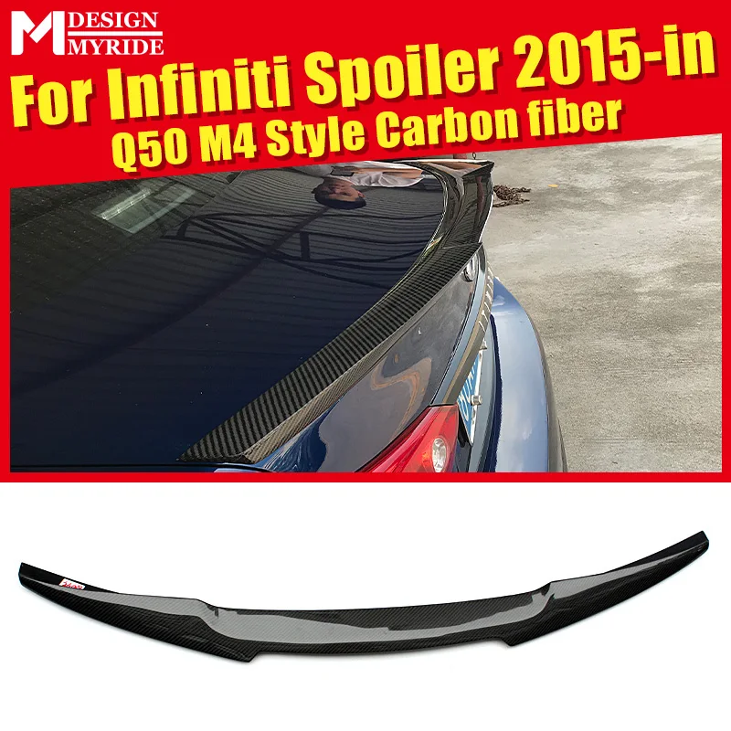 M4 Style Rear Spoiler High-quality Carbon Fiber Rear Trunk Spoiler Wing car styling Accessories For infiniti Q50 Q50S 2015-2018
M4 Style Rear Spoiler High-quality Carbon Fiber Rear Trunk Spoiler Wing car styling Accessories For infiniti Q50 Q50S 2015-2018