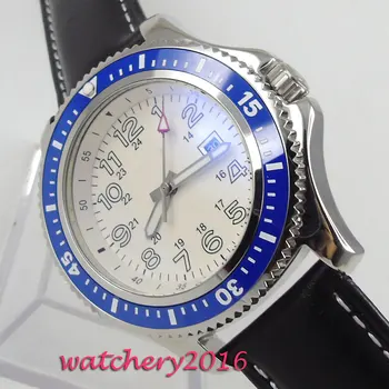 44mm White Sterile Dial Rotating Bezel Date no logo men's Watch NEW Arrive Stainless steel Case Automatic Movement men's Watch
44mm White Sterile Dial Rotating Bezel Date no logo men's Watch NEW Arrive Stainless steel Case Automatic Movement men's Watch