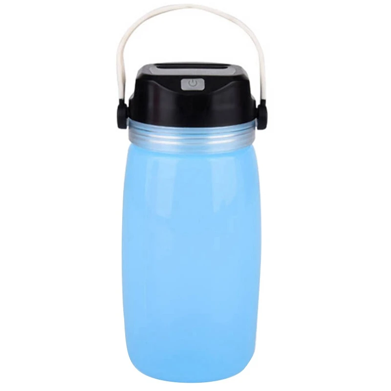 Outdoor Water Cup Portable Leak-Proof Sports Kettle Solar Rechargeable Camping Lamp