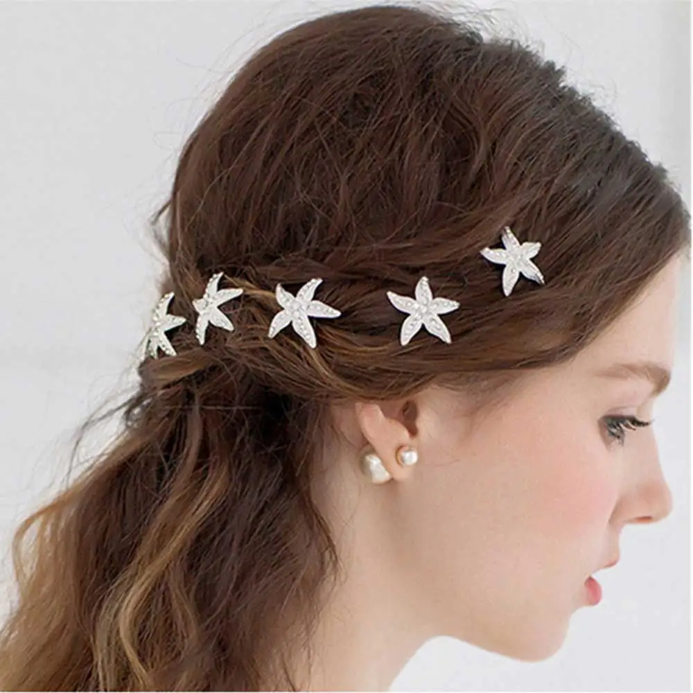 FAMSHIN 1Pc U-type clip pin hair ornaments crystal starfish bride girl pin hair comb wholesale
FAMSHIN 1Pc U-type clip pin hair ornaments crystal starfish bride girl pin hair comb wholesale