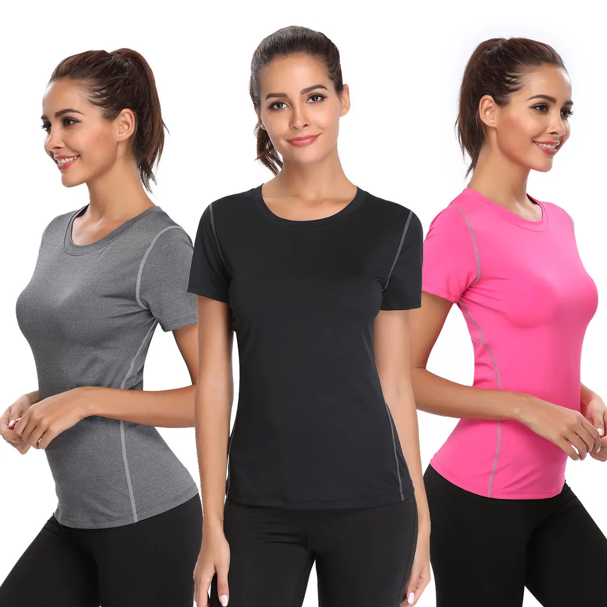 Tops O-Neck Short Sleeve Plus Size Women Moisture Wicking Activewear Work Out Sport Shirt T-shirt Black Gray Pink T-shirts S-XXL
Tops O-Neck Short Sleeve Plus Size Women Moisture Wicking Activewear Work Out Sport Shirt T-shirt Black Gray Pink T-shirts S-XXL