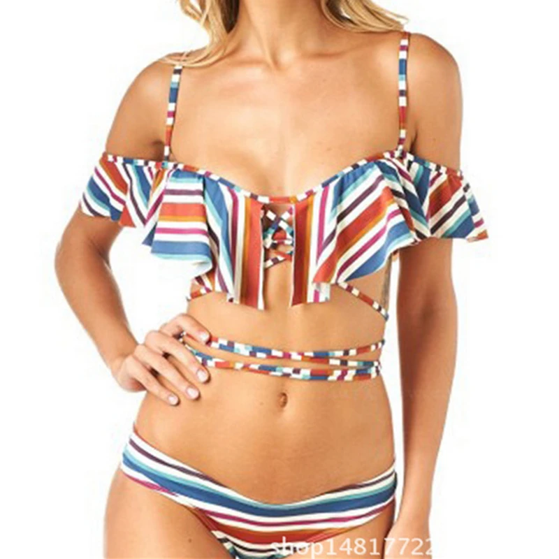 Lotus Leaf Swimsuits Women Quality Sexy Off Shoulder Bikini 2017 Beach Vacation Swimming Suit Horizontal Neck 4 Lotus Leaf Swimsuits Women Quality Sexy Off Shoulder Bikini 2017 Beach Vacation Swimming Suit Horizontal Neck 4