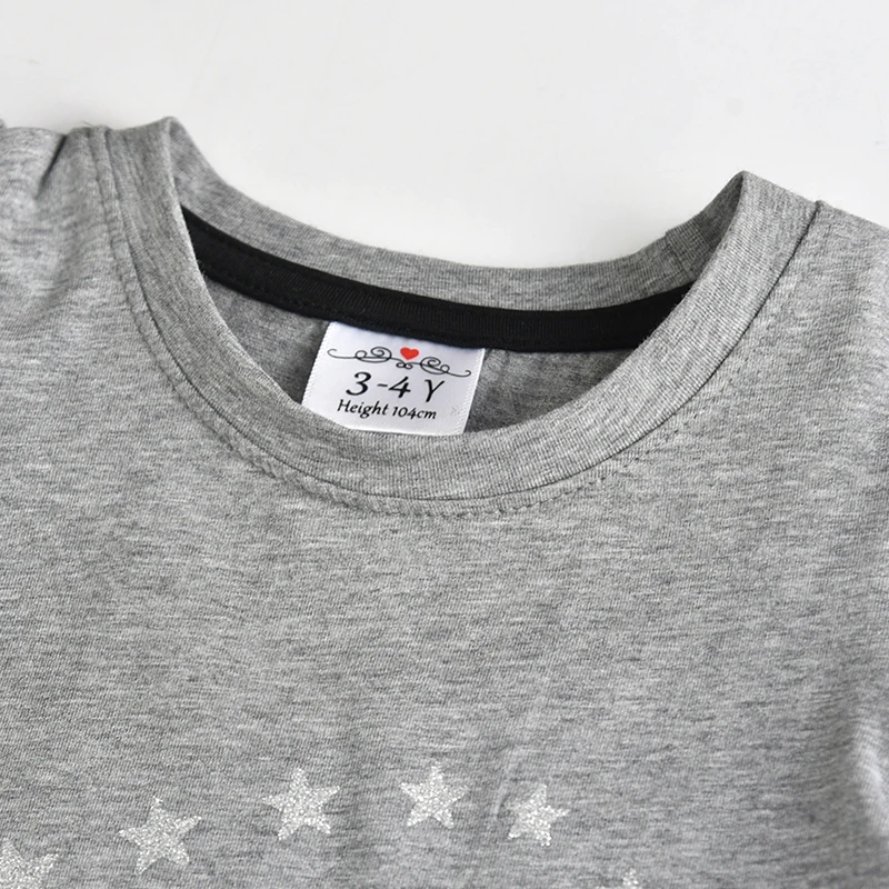 Dxton Summer Girls Clothes Cartoon T-shirt Flare Sleeve Tops Tees Kids Shirt for Girls Sequined Girls Tees Kids Vestdios shirt (8)