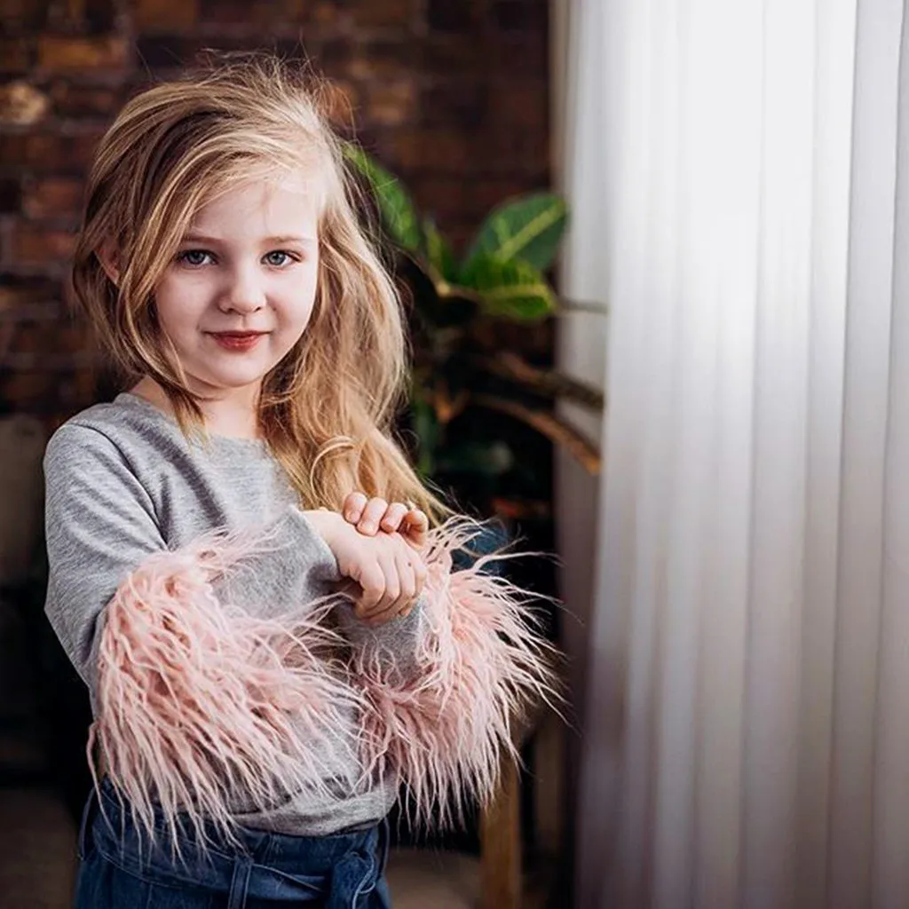 Toddler Baby Girl T-Shirt Long Sleeve Fluffy Splice Fur Sleeve Summer T-Shirts Casual Solid Print O-Neck T-Shirts 2019 Fashion 35-40
Toddler Baby Girl T-Shirt Long Sleeve Fluffy Splice Fur Sleeve Summer T-Shirts Casual Solid Print O-Neck T-Shirts 2019 Fashion 35-40