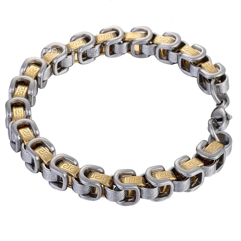 Davieslee 8mm Mens Boys Fashion Greek Pattern Box Byzantine Link Gold Mixed Silver Color Stainless Steel Bracelet DLKB422
Davieslee 8mm Mens Boys Fashion Greek Pattern Box Byzantine Link Gold Mixed Silver Color Stainless Steel Bracelet DLKB422