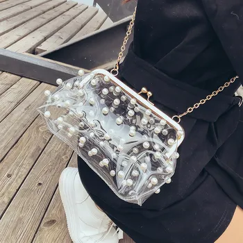 Transparent Fashion PVC Pearl Trend Women's Party Clutch Bag Evening Bag Mini Chain Purse Shoulder Bag Crossbody Messenge Bag
Transparent Fashion PVC Pearl Trend Women's Party Clutch Bag Evening Bag Mini Chain Purse Shoulder Bag Crossbody Messenge Bag